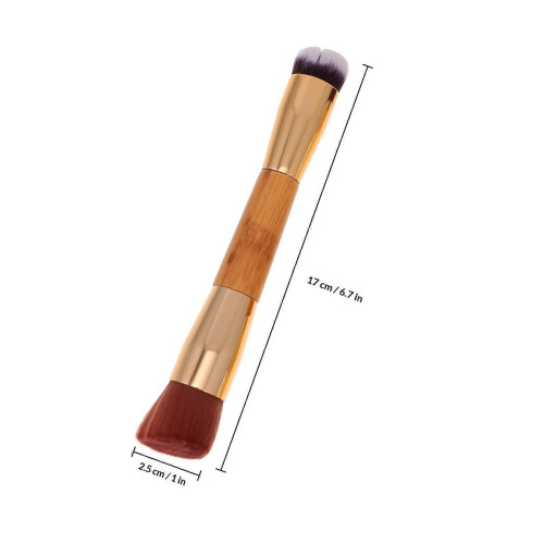 Cosmetics Double-Ended Blush Brush 2Pcs Gold 1