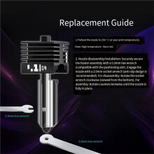 3 Stuks 0,4 mm Nozzle Hot End voor P2S/X2D/H2D/H2S/H2C A1/A1 Hotend 3D-Printer Onderdelen, Vervangende Nozzle