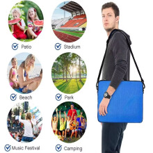 Cuscini Portatili per Sedili da Stadio, Cuscini per Sedili da Esterno per Eventi Sportivi con Maniglia e Tracolla, Colore Blu Oxford.