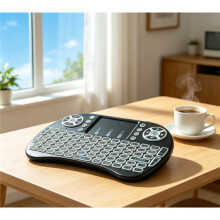 Hintergrundbeleuchtete -Wireless-Tastatur Russische Sprache Air Mouse mit Touchpad N RGB PC TV Box