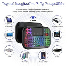 Draadloos Toetsenbord met Scrollwiel Touchpad 7 Kleur Achtergrondverlichting BT 2.4G Dual Mode Luchtmuis Afstandsbediening voor PC TV Box