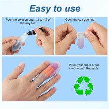 4pcs Waterproof Finger Protectors, Reusable Silicone Finger Waterproof Cover Sleeve with Bandage for Shower Swimming