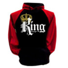 (King,2XL)Men Women Hoodies Jumper King Queen Crown Couples Matching Pullover Sweatshirts