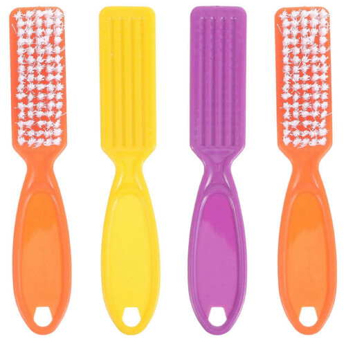 14.5x2.4x2cm 4pcs Long Handle Plastic Nail Cleaning Brushes for Nail Makeup (Random Pattern) 2
