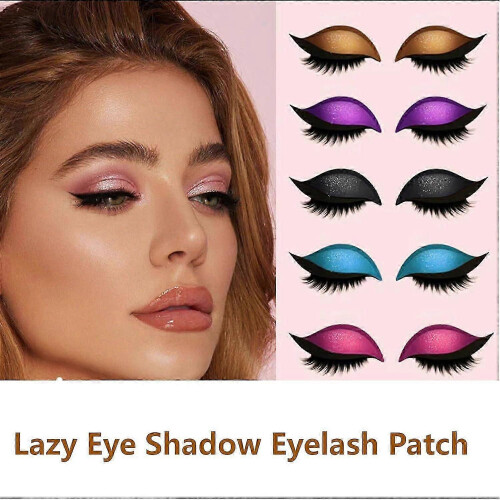 Pink Adjustable False Eyelash Stickers with Eyeshadow, Reusable Quick Eye Makeup for Beginners 1