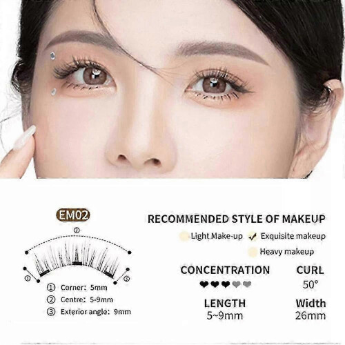 EM02 Enjuvie Magnetic Eyelashes with Applicator, No Eyeliner Needed 1