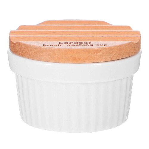 Multi-Function White Ceramic Brush Rinser Manicure Cleaning Cup for Home 2