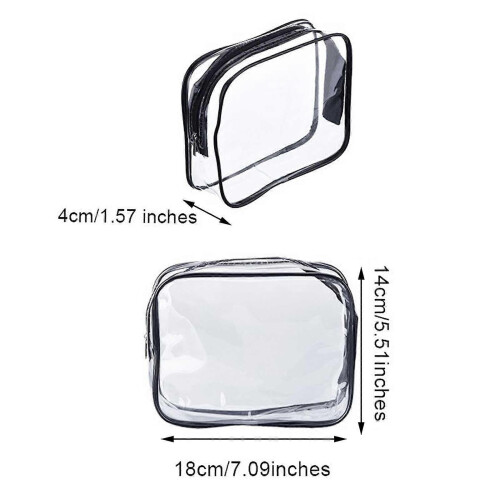 3Pcs Multi-Function Transparent Travel Cosmetic Storage Bag & Wash Bag Set 1