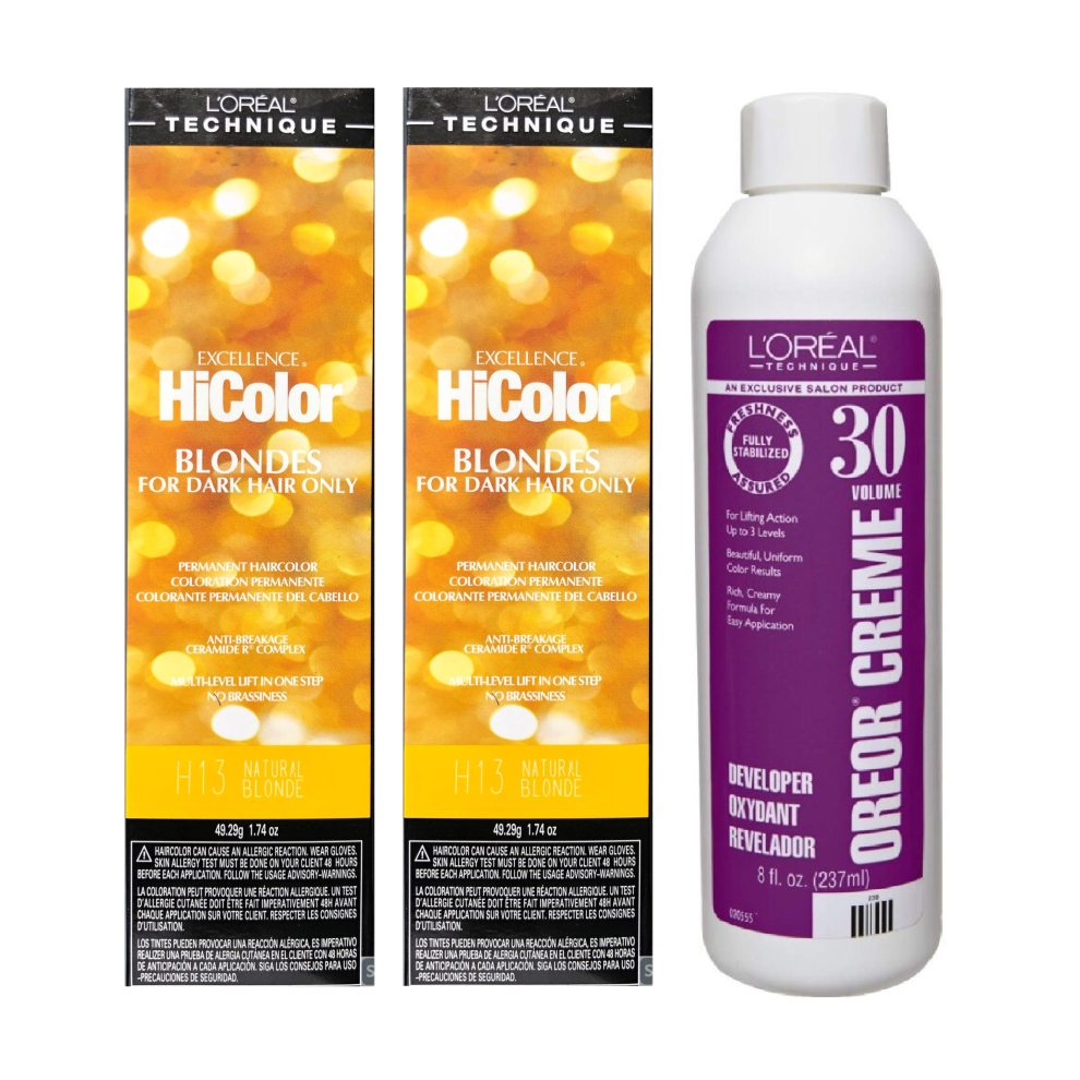 L'oreal Hicolor L'orã©Al Excellence Hicolor Natural Blonde H13 X2 + Developer