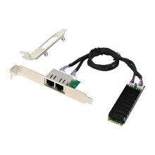 M.2 B+M KEY I226-T2 Industrial Grade 2.5G Gigabit Ethernet Card Dual Port Network Card Gigabit Ethernet Adapter