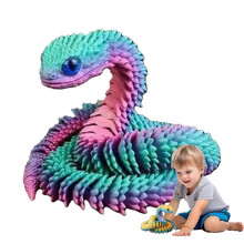 3D Printed Snake Fidget Toy Crystal Flexible Joints Executive Desk Toys Home Decor Perfect Gifts for Autism