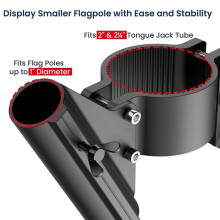 Supporto Doppio per Asta Portabandiera per Rimorchio, In Alluminio, con Chiusura A Vite, per Aste Portabandiera Fino A 2,5 cm (1 Pollice).