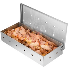 Stainless Steel BBQ Smoker Box Wood Chips for Indoor Outdoor Charcoal Gas Barbecue Grill Meat Infused Smoke Flavor