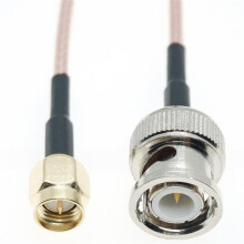 Cabo Coaxial RF RG316 de Baixa Perda de 50 cm, Conector SMA Macho para BNC Macho, Cabo Extensor para Antena