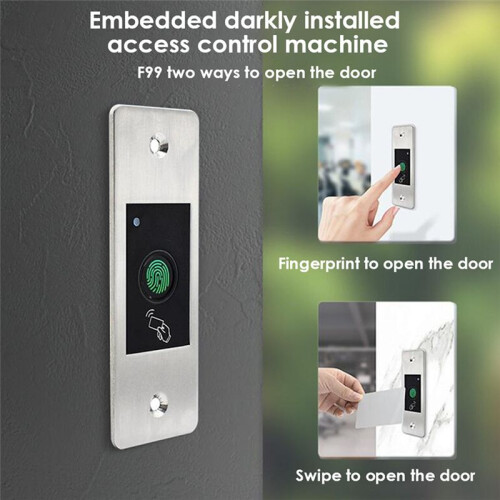 F99 Fingerprint Password Reader Keyless Metal Access Control Keypad  IP66 Waterproof Embedded Access Control Machine 2