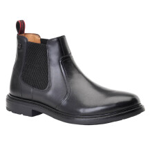 (7 UK, Black) Base London Mens Bloom Leather Chelsea Boots