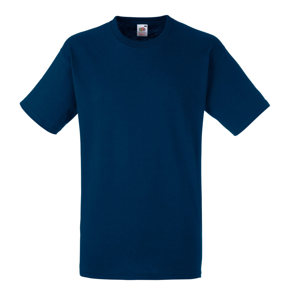 Fruit Of The Loom (L, Navy) Mens Heavy Weight Belcoro Cotton Short Sleeve T-Shirt