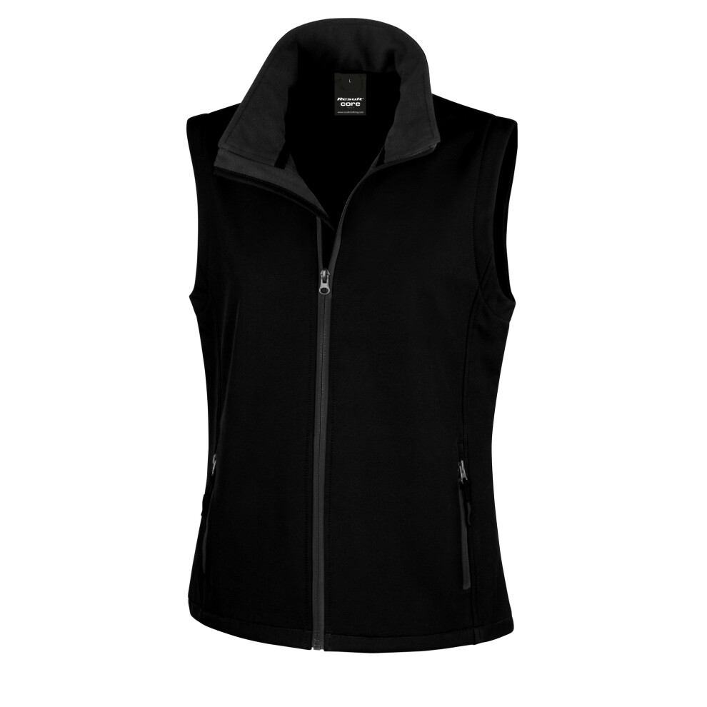 Result (M, / ) Core Womens/Ladies Printable Softshell Bodywarmer Black