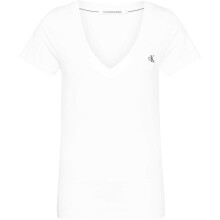 (8 UK, Bright White) Calvin Klein Womens/Ladies Embroidered Stretch V Neck T-Shirt