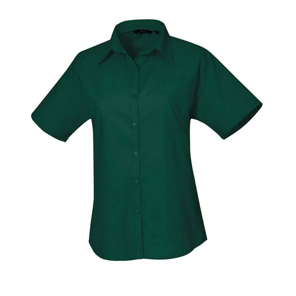 Premier (8 Uk, Bottle ) Womens/Ladies Poplin Short-Sleeved Blouse Green