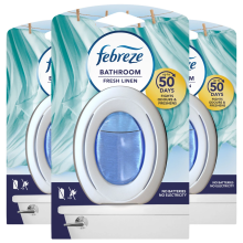 3 x 7.5ml Febreze Bathroom Air Freshener - Fresh Linen