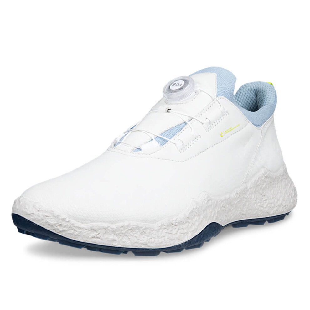 Ecco (Uk 7.5, White/Dusty ) Mens Biom H5 Boa Leather Waterproof Spikeless Modern Golf Shoes Blue