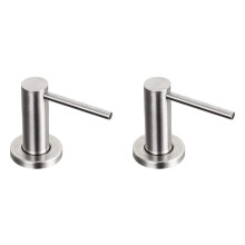 2X Distributeur de Savon pour Évier de Cuisine, Pompe de Comptoir en Acier Inoxydable Brossé, Lotion pour les Mains, Bouteille en Argent Intégrée