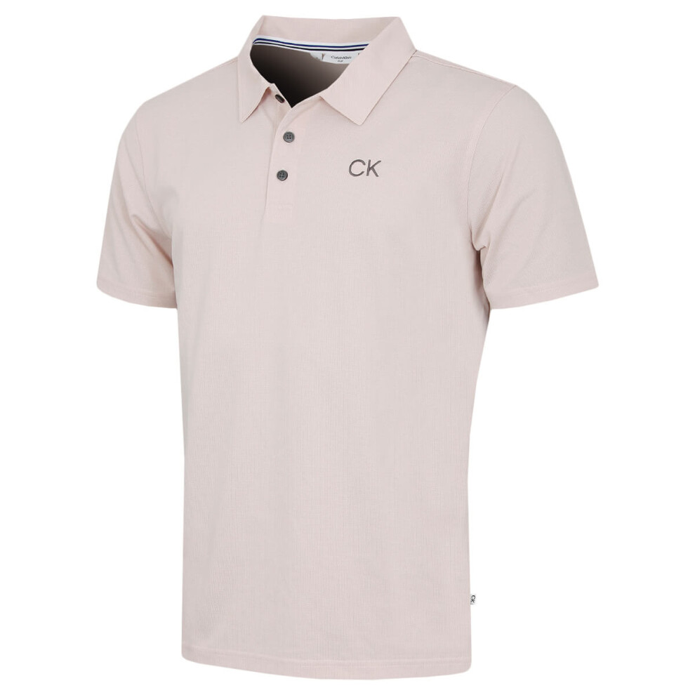 Calvin Klein (Xxxxxl, Stone) Mens 2026 Central Eco Light Wicking Golf Polo Shirt