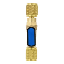 3pcs 1/4inch SAE Female Adapter 7/16inch-20 UNF Brass Shut-Off Valve Air Conditioner Refrigerant Valve