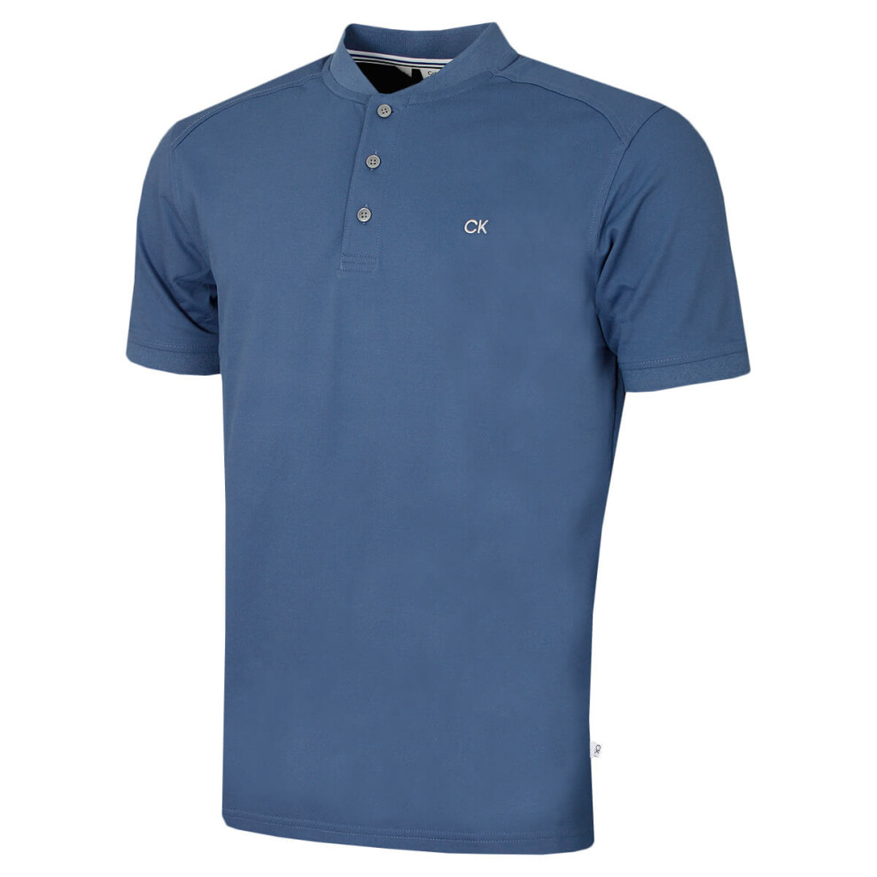 Calvin Klein (Xxl, Denim Blue) Mens 2026 Blade Collar Campus Golf Polo Shirt
