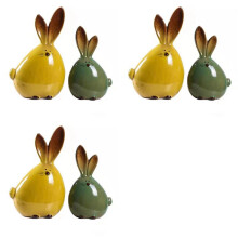 6X Keramisk Kaninfigur Heminredning Inredning Djurstatyer Porslin Modern Konst Heminredning Hantverk Present