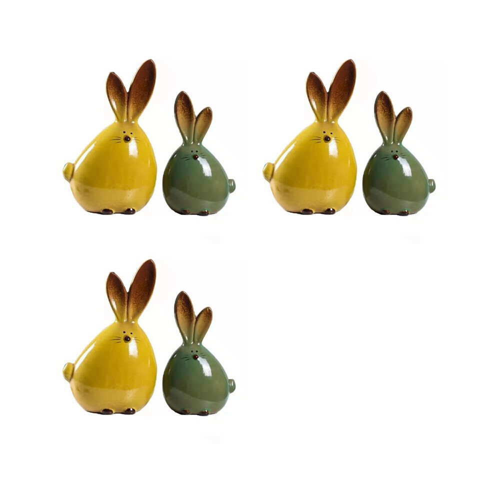 Bobotron 6X Ceramic Rabbit Figurine Home Decor Furnishing Animal Statues Porcelain Modern Art Home Decoration Crafts Gift