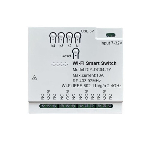 Tuya Wifi 4 Channel Module   2.4G WiFi Garage Door  Curtain Module Relay Module Wireless  7-32V