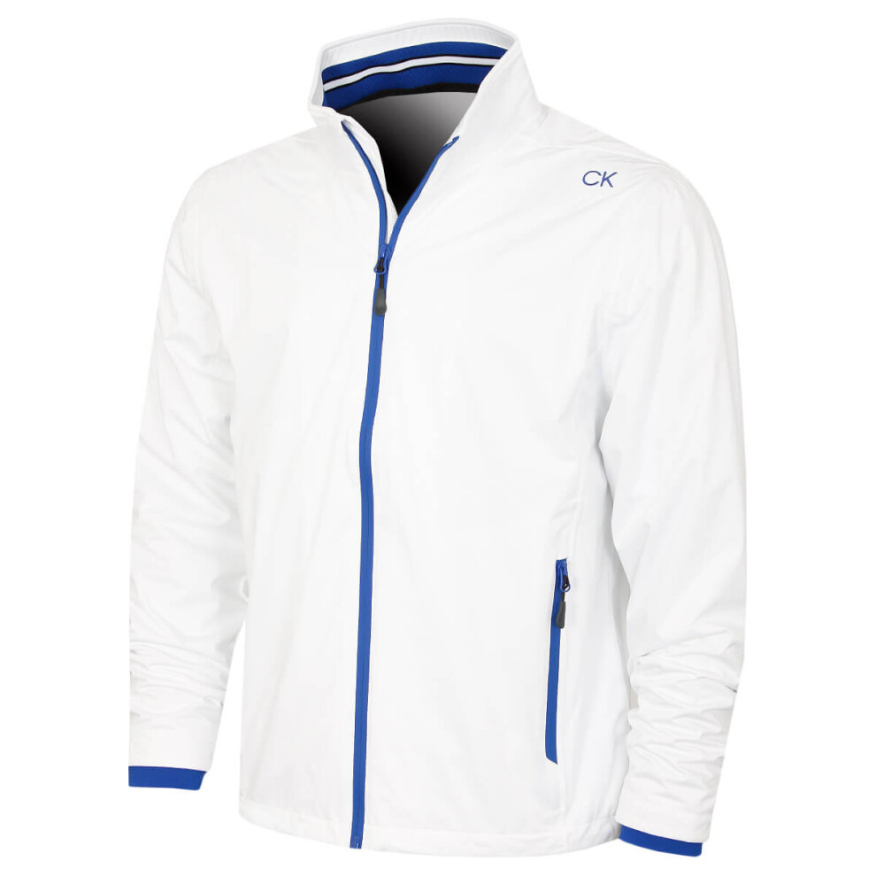 Calvin Klein (Xxxxl, White) Mens 2026 Collar Detail Waterproof Stretch Golf Jacket