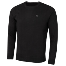 (M, Black) Calvin Klein Mens 2026 Crew Neck Cotton Breathable Golf Sweater