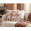 Beliani Throw Cushion CUCURBITA 45 x 45 cm Velvet Beige Plant Pattern 2