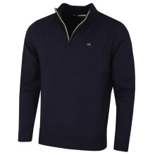 (XXXXL, Navy/Lime) Calvin Klein Mens 2026 Campus 1/2 Zip All Season Easy Care Sweater