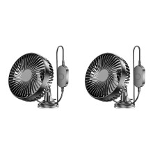 2X Suction Cup Car Fan Portable USB Fan 12V/24V Universal High Wind Silent Rotatable Small Noise Cooling Fan