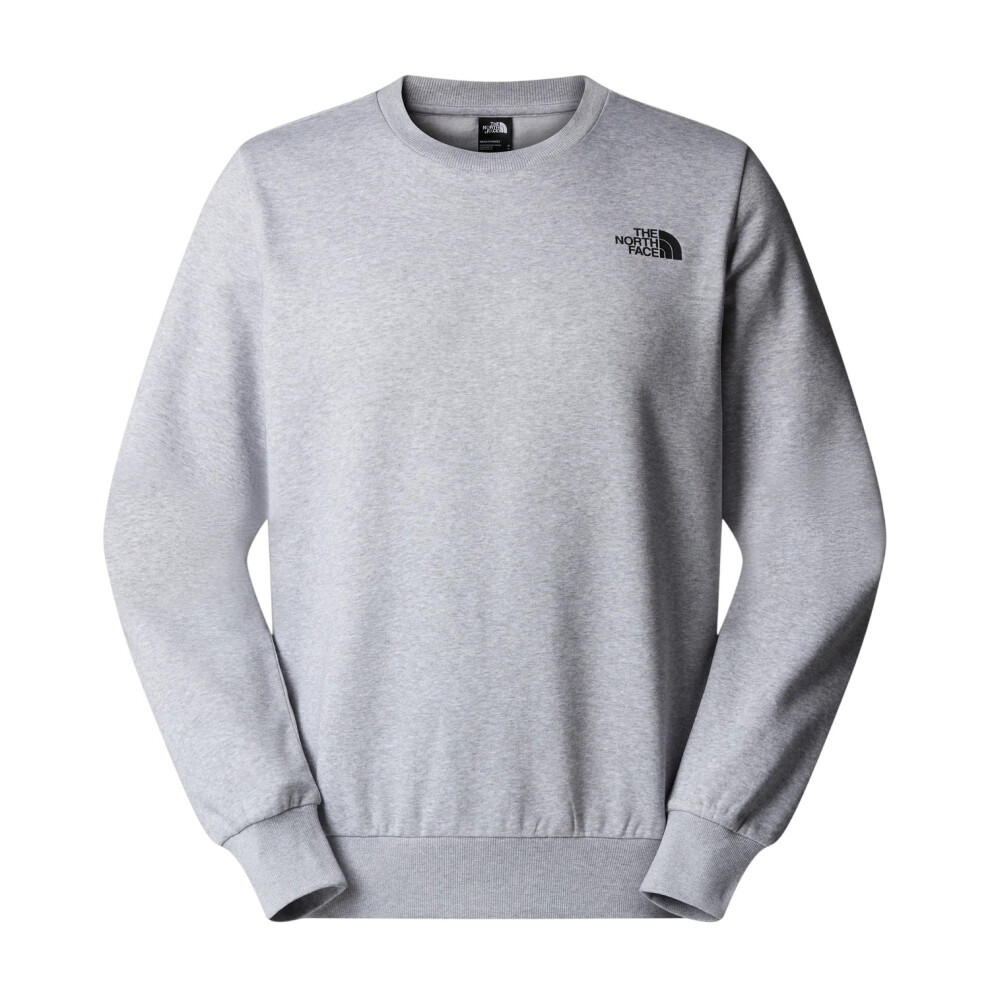 The North Face (M, Heather) Mens Simple Dome Cotton Blend Logo Sweatshirt Grey