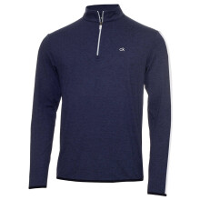 (S, Navy/White) Calvin Klein Mens 2026 Striped Sleeves Newport 1/4 Zip Sweater