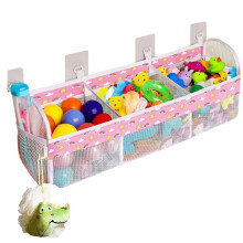 3 Compartment Horizontal Large Openings Bath Toy Organizer for Tub,Capacity Upgrade Bath Toy Storage,Bathtub Toy Holder