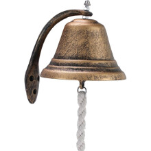 Hanging Dinner Bell with Outdoor Mount, 4.7" Vintage Cast Iron Doorbell, Bell for Door,School,Church,Ships,Garden & Farm