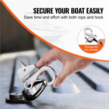 2X Stainless Steel Marine Yacht Boats Bumper Clip Quick Release Spring Adjustable Length Sliding Anchor Hooks