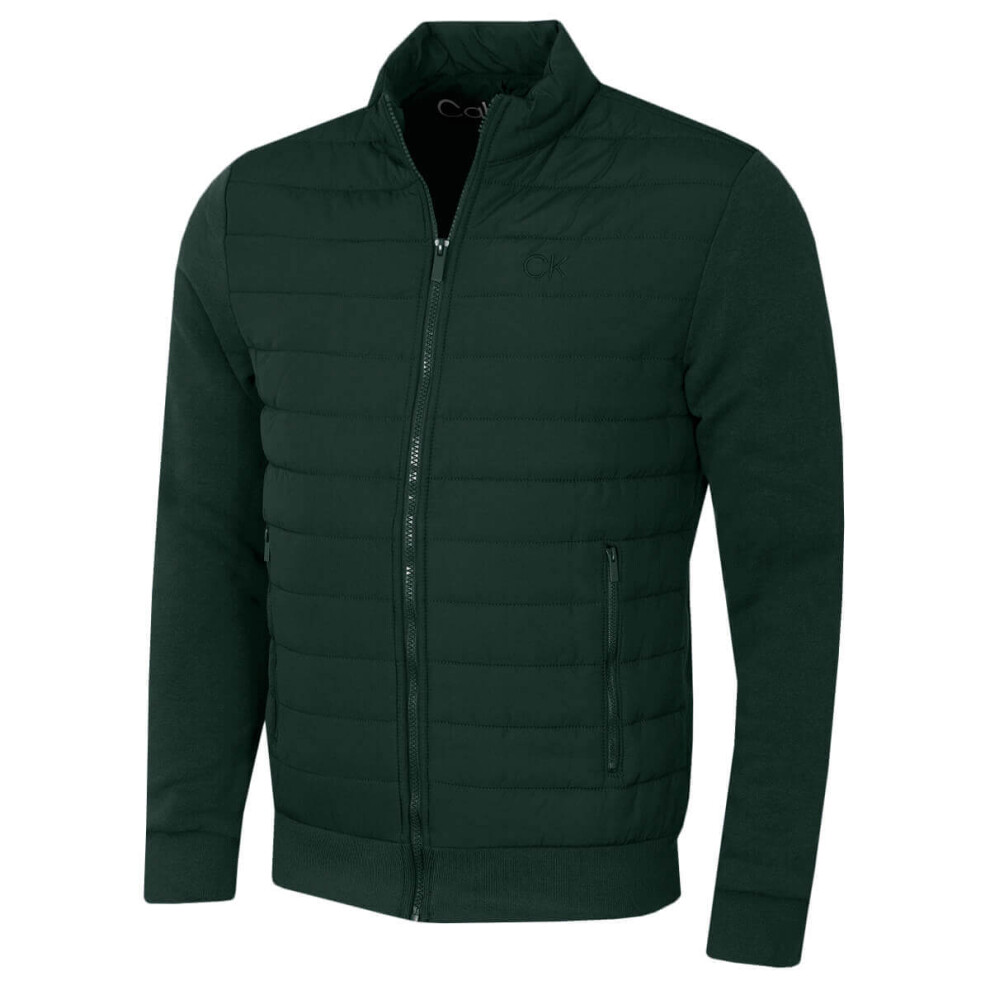 Calvin Klein (Xxxxl, Evergreen) Mens 2026 Hybrid Quilted Fleece Funnel Neck Jacket
