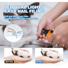 Pet Electric Nail Grinder 5-Speed Adjustable Silent Claw Grinding for Dogs and Cats Large Dog Nails Dual LED Lights