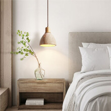 LED Pendant Light Fixture - Wood Yellow Travertine Hanglamp