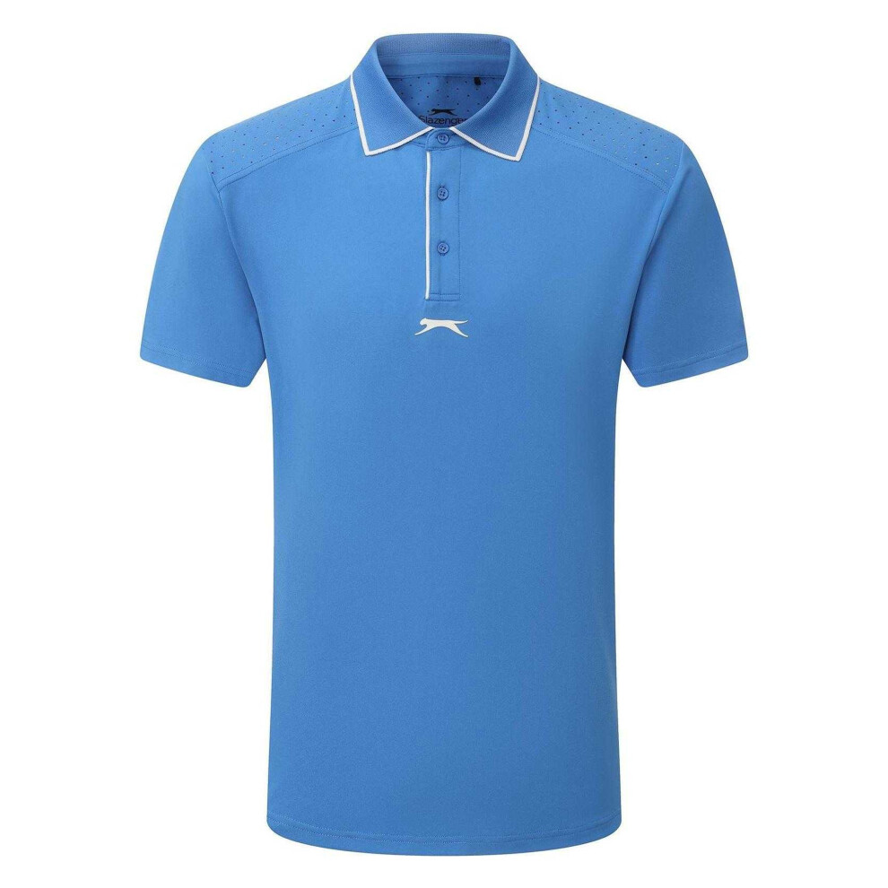 Slazenger (Xl, Blue) Mens Performance Regular Short-Sleeved Polo Shirt