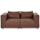 Beliani Modular Sofa 2 Seater AXEBO Brown Boucle 4