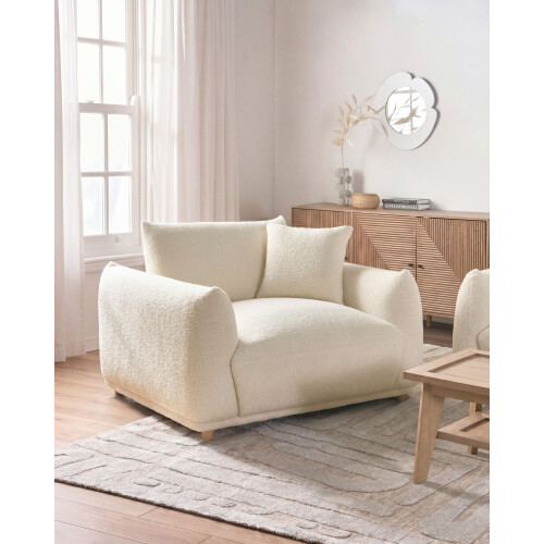 Beliani Armchair JUBEK Boucle Off-White 1