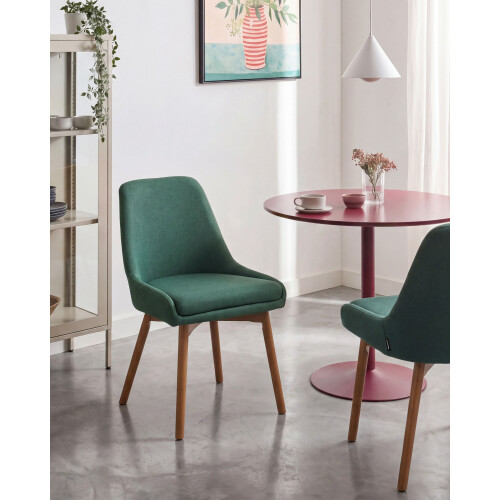 Beliani Set of 2 Dining Chairs MELFORT Dark Green 2